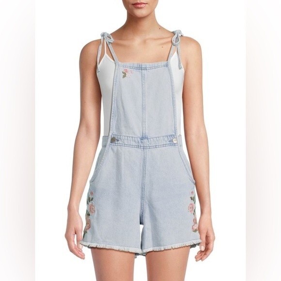 NWT DRIFTWOOD Raphy Shortall Floral Embroidered 100% cotton Overall. Size Medium - Picture 1 of 7